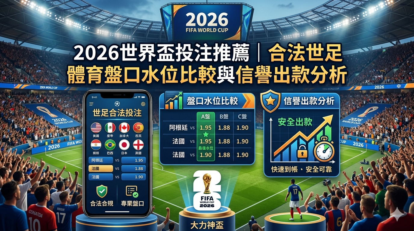 2026世界盃投注推薦｜合法世足體育盤口水位比較與信譽出款分析