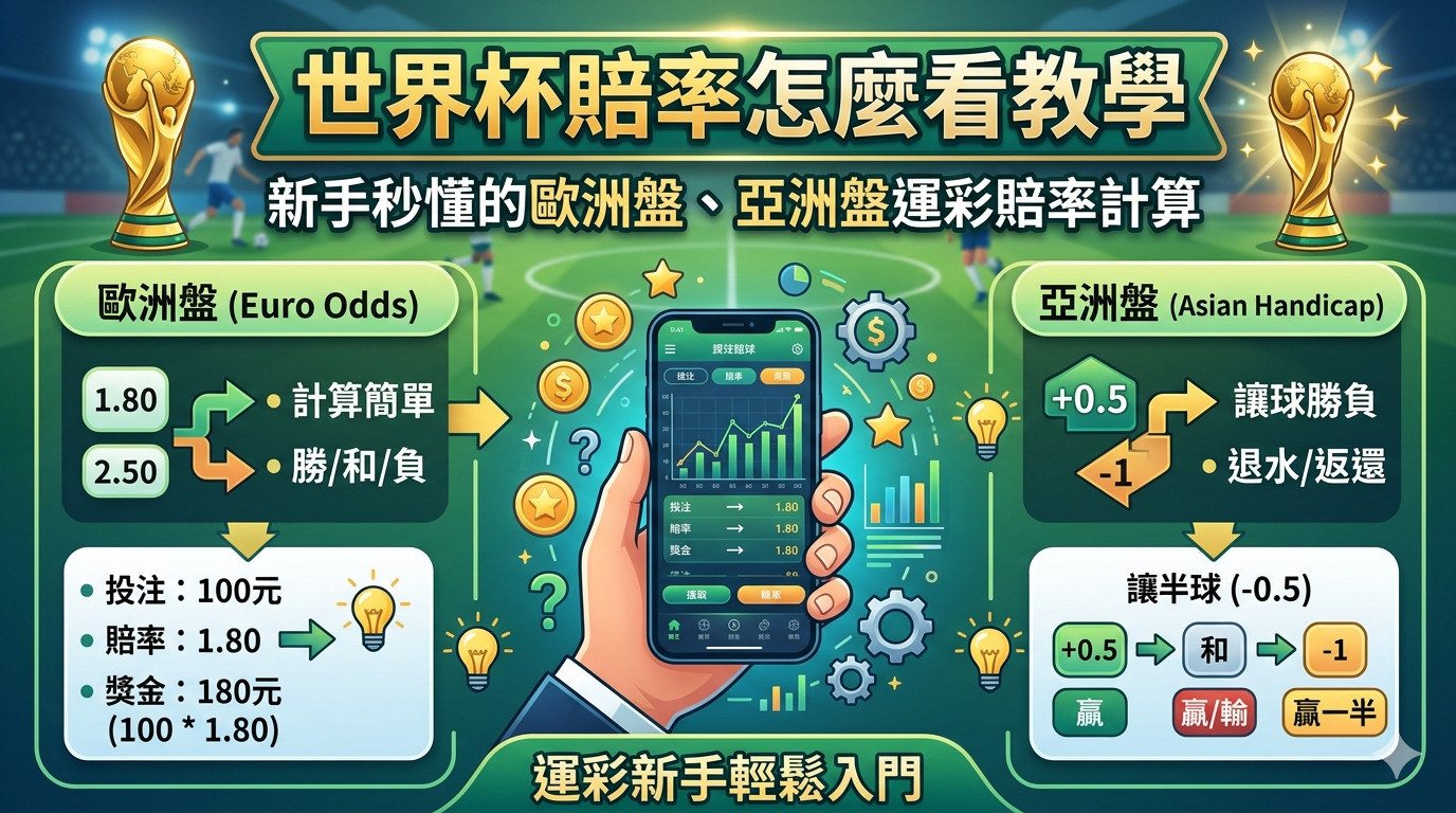 世界杯賠率怎麼看教學｜新手秒懂的歐洲盤、亞洲盤運彩賠率計算