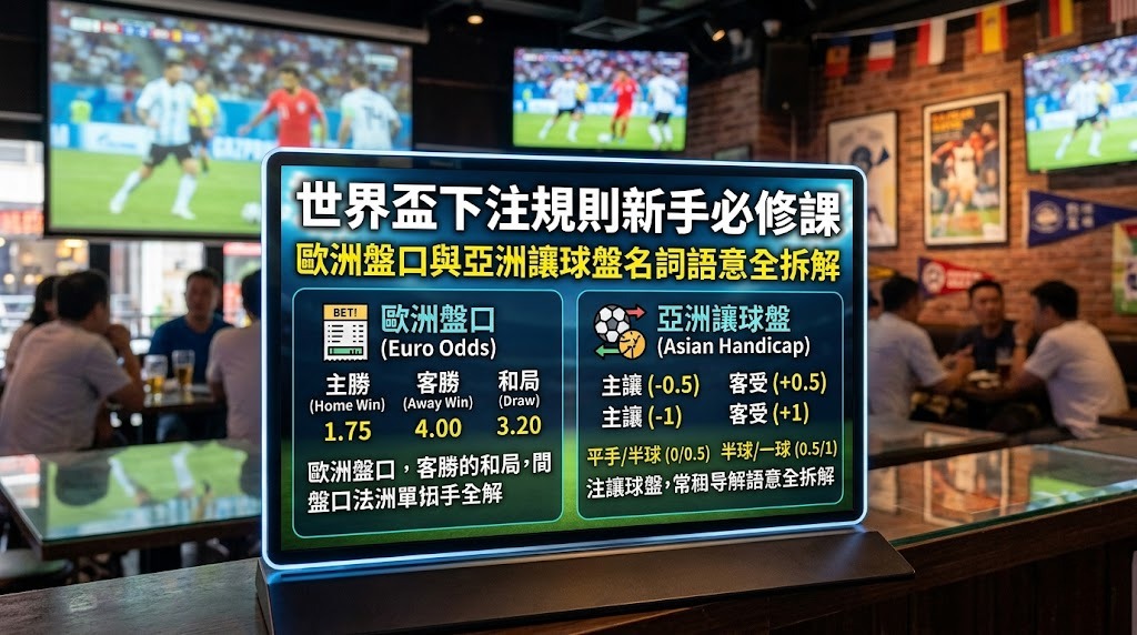 歐洲盤口與亞洲讓球盤名詞語意全拆解