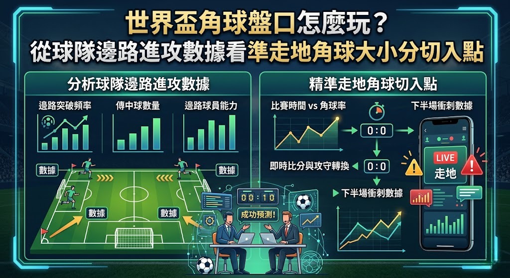 從球隊邊路進攻數據看準走地角球大小分切入點